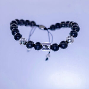 Brazalete Orión de obsidiana artesanal con plata 925 para protección energética, claridad y transformación interior