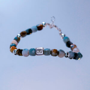 Brazalete Osa Mayor de amazonita artesanal con plata 925 para calma, claridad y equilibrio emocional