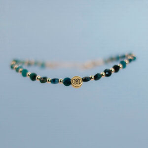 Brazalete Aqua de turmalina azul con detalles en oro o plata Colección Marina