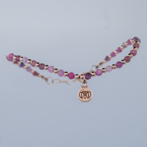 Brazalete Brisa de rodocrosita natural en tonos rosados Colección Marina