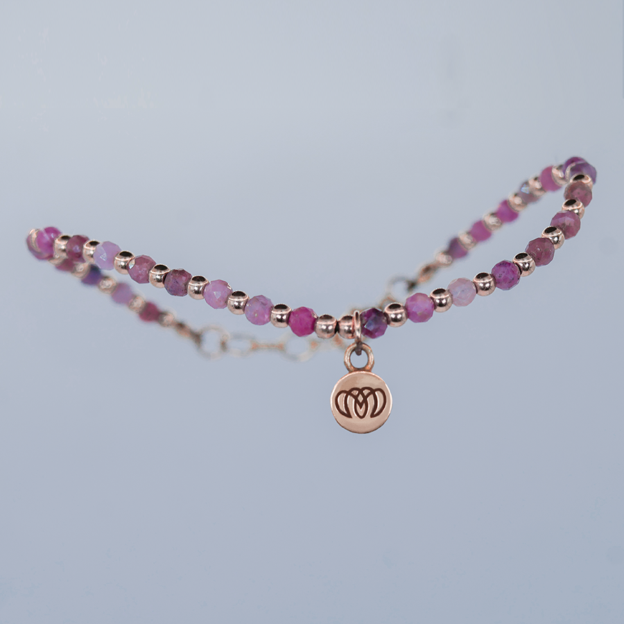 Brazalete Brisa de rodocrosita natural en tonos rosados Colección Marina