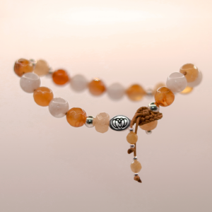 Brazalete GARDENIA con piedra luna, naranja, ágata amarillo y plata 925 de MONOCH