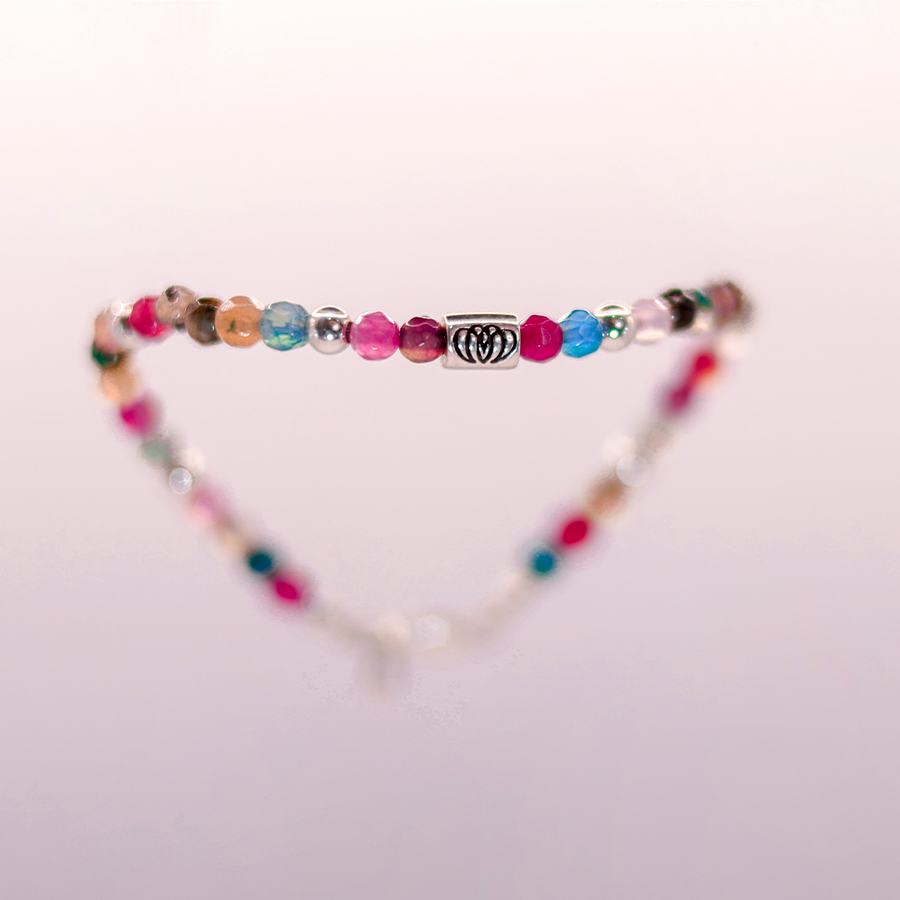 Brazalete de ágata de colores modelo único con diseño artesanal Monoch