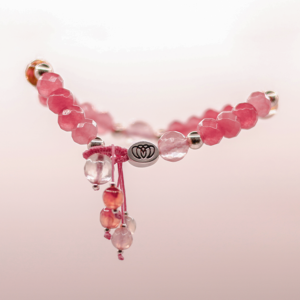 Brazalete de ágata rosa modelo único con detalles artesanales Monoch