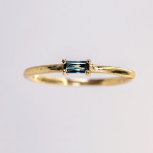 anillo eclipse de zafiro bicolor en oro 14k
